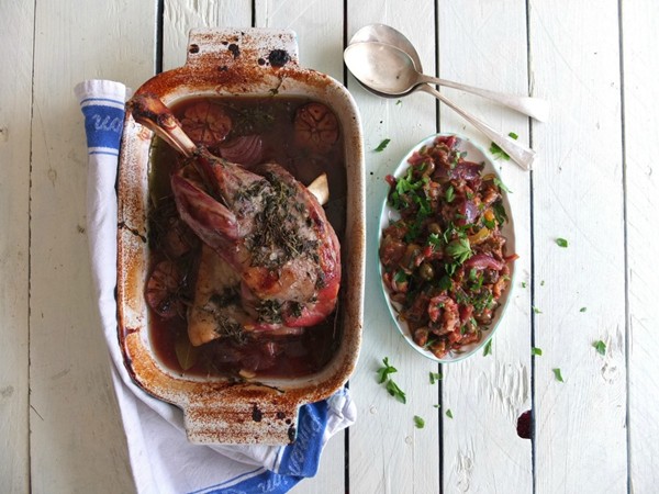 Roman-style lamb with caponata