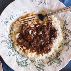 Roman-style oxtail with risotto bianco