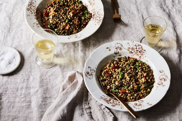 Romantic French lentil salad