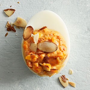 Romesco deviled eggs