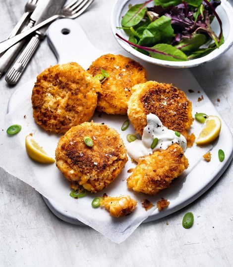Romesco prawn fishcakes