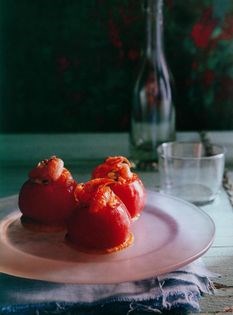 Romesco tomatoes with yabbies
