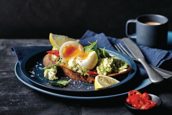 Room 10's 'The Deb': avocado, feta and mint on toast with soft-boiled eggs