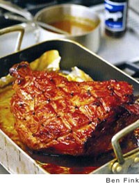 Root beer-glazed ham