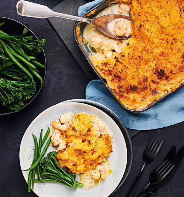 Root veg and coconut fish pie