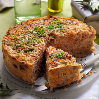 Root vegetable & rice galette