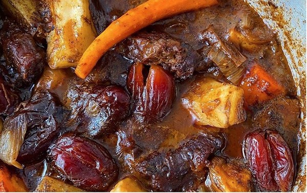 Root vegetable and Medjool date stew