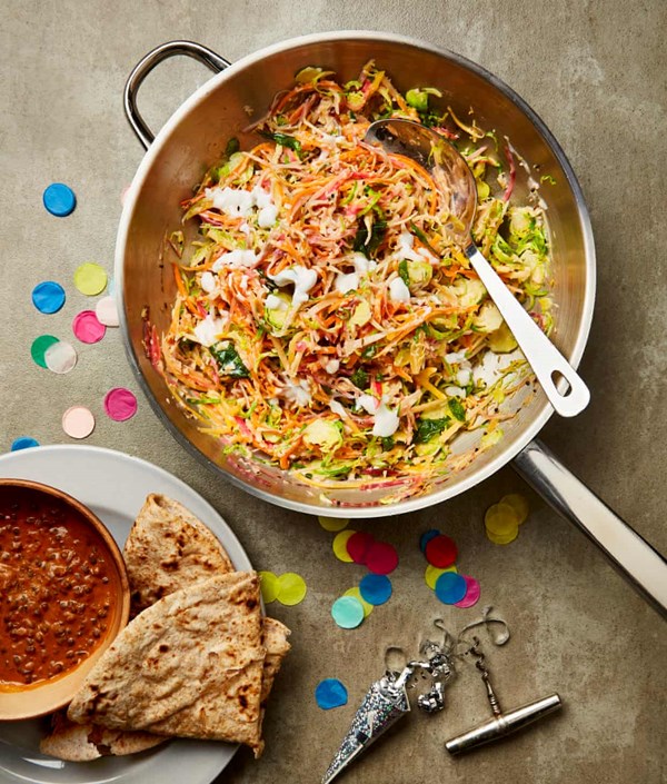 Root vegetable and sprout pachadi