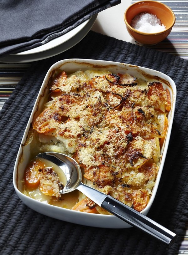 Root vegetable gratin