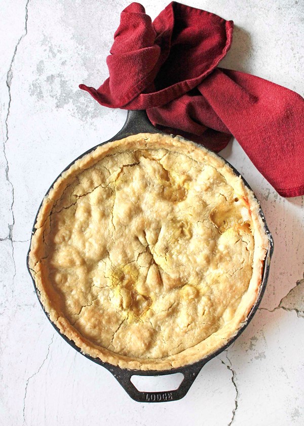 Root vegetable skillet pot pie