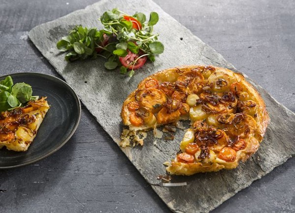 Root vegetable tarte Tatin
