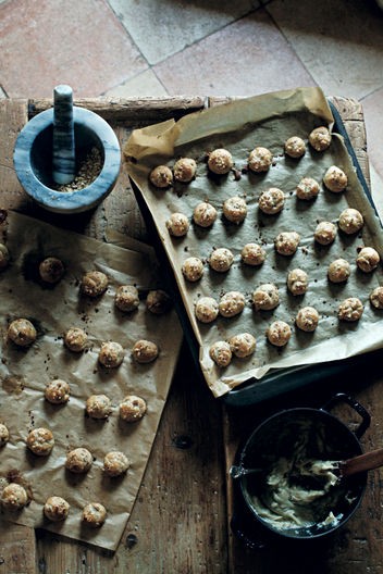 Roquefort and walnut gougères