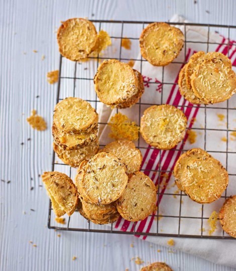 Roquefort, caraway and Parmesan shortbreads