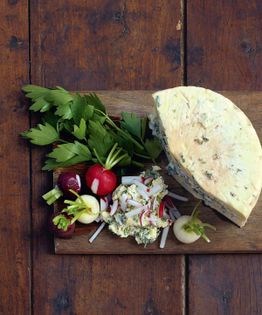 Roquefort with butter and celery