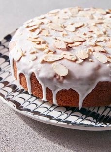 Rose almond olive oil cake