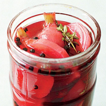 Rosé and raspberry pickled beets