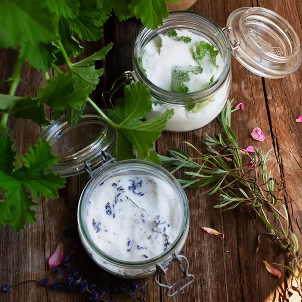 Rose geranium and lavender sugars