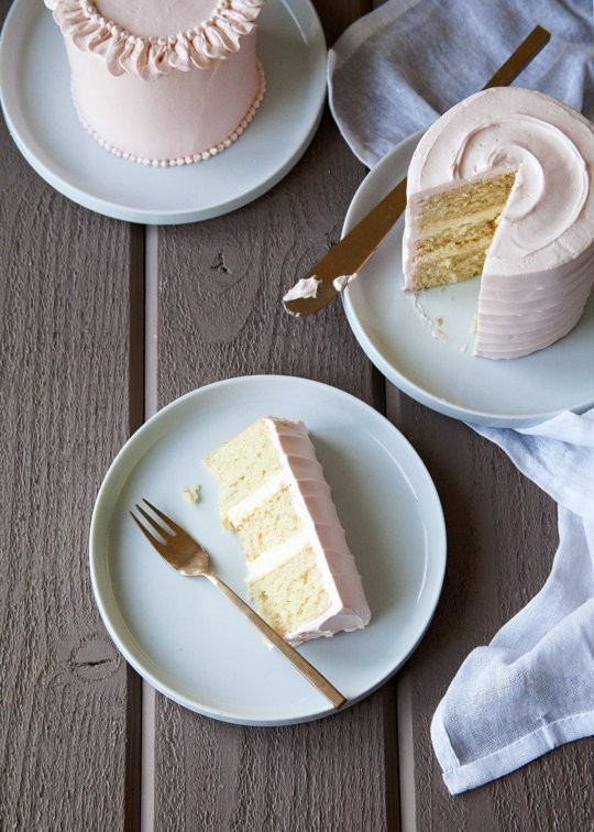 Rose, orange, and cardamom mini layer cakes