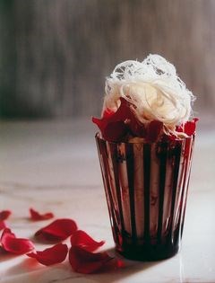 Rose petal and raspberry cream