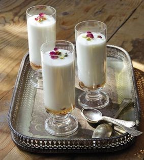 Rose petal and yogurt mousse