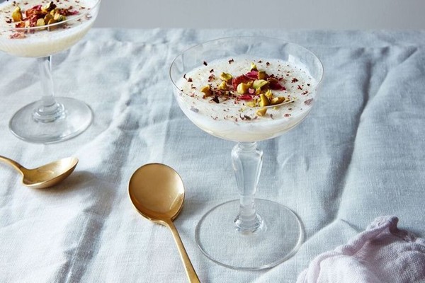Rose petal panna cotta