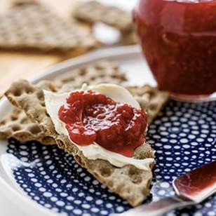Rose petal-raspberry jam