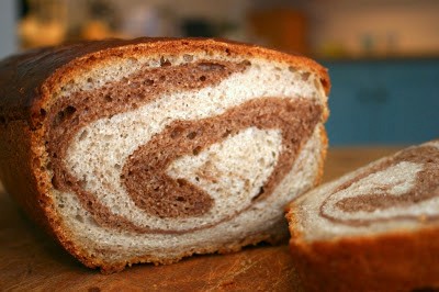 Rose tea and chocolate swirl loaf