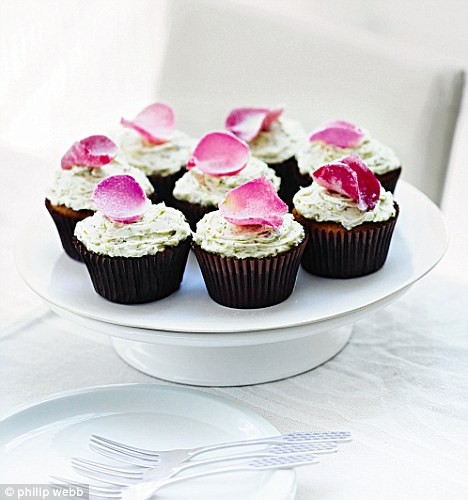Rose-water pistachio cupcakes