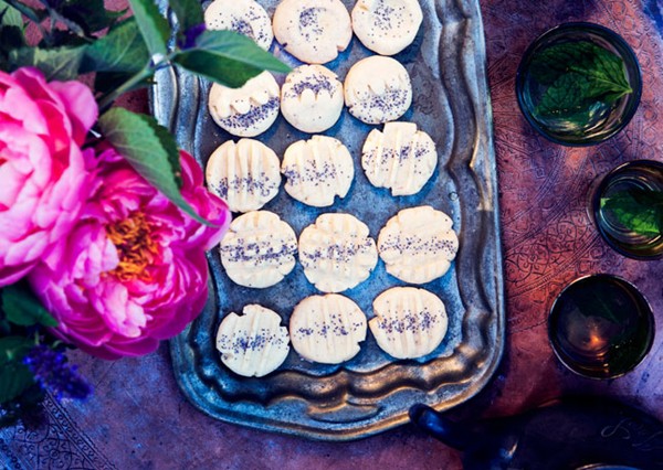 Rose water shortbread cookies