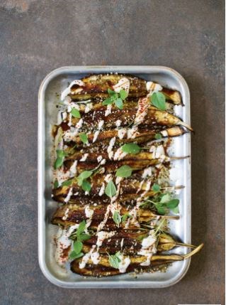 Rosemary and basil aubergines in za’atar
