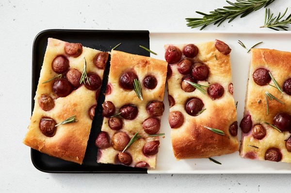 Rosemary and grape focaccia
