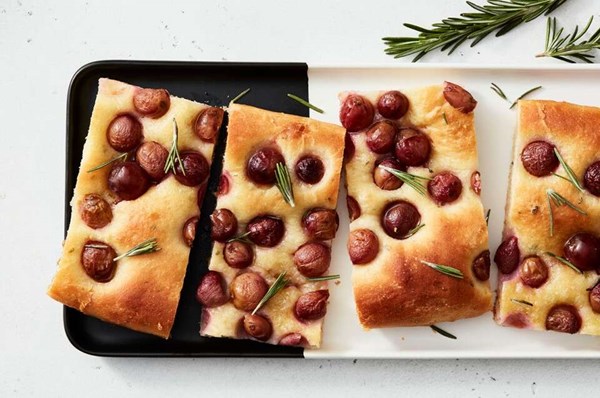 Rosemary and grape focaccia
