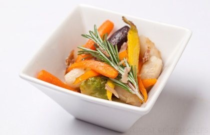 Rosemary and honey roasted vegetables with chestnuts