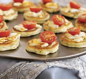 Rosemary and olive drop scones with goats' cheese