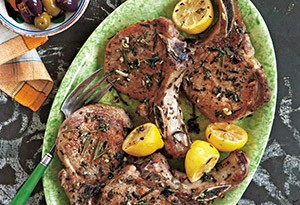 Rosemary and oregano pork chops