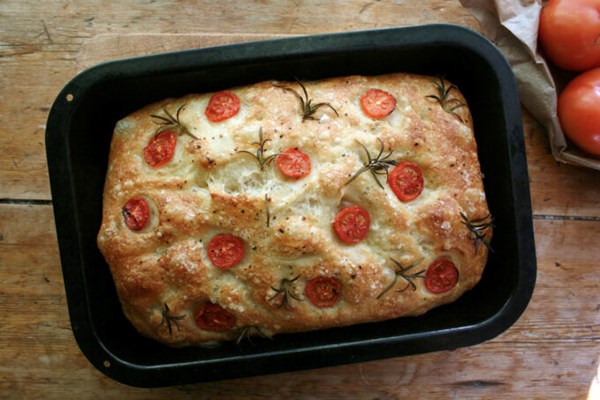 Rosemary and vine tomato focaccia