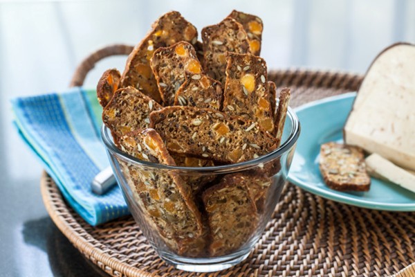 Rosemary, apricot, and pistachio crisps