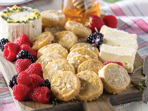 Rosemary-Asiago shortbread coins