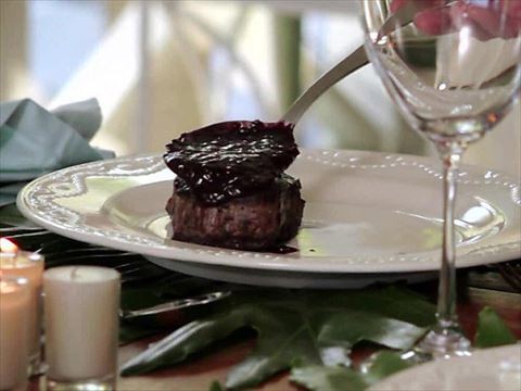 Rosemary beef tenderloin with blackberry red wine sauce