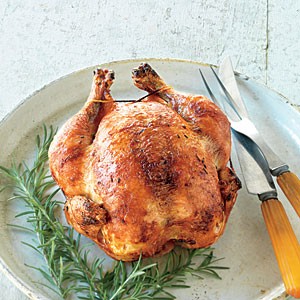 Rosemary-brined rotisserie chicken