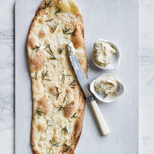 Rosemary-buttermilk crackers with chanterelle spread [Stuart Brioza]