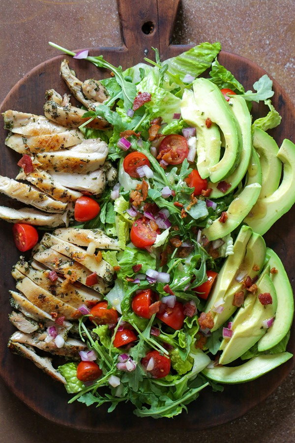 Rosemary chicken salad with avocado and bacon	 		 													 					 	 		 				