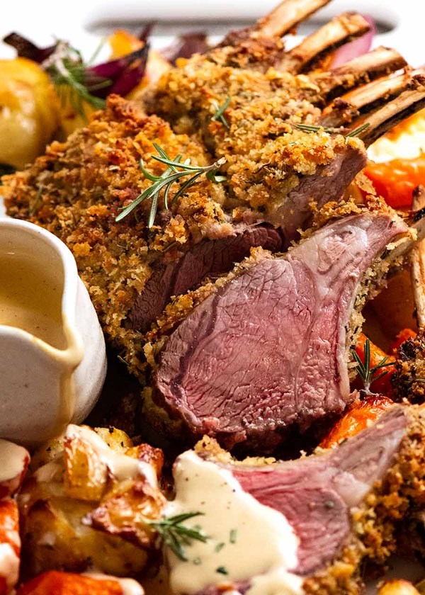 Rosemary crumbed rack of lamb