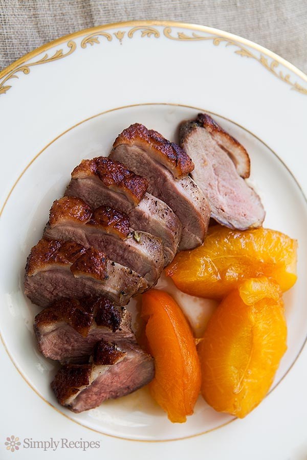 Rosemary duck with apricots