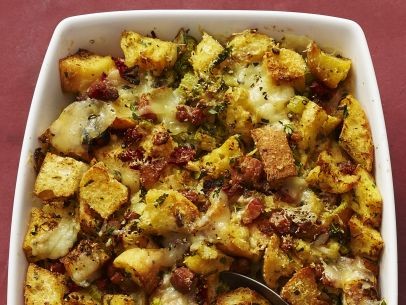 Rosemary focaccia stuffing with pancetta