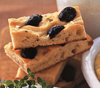 Rosemary focaccia with olives
