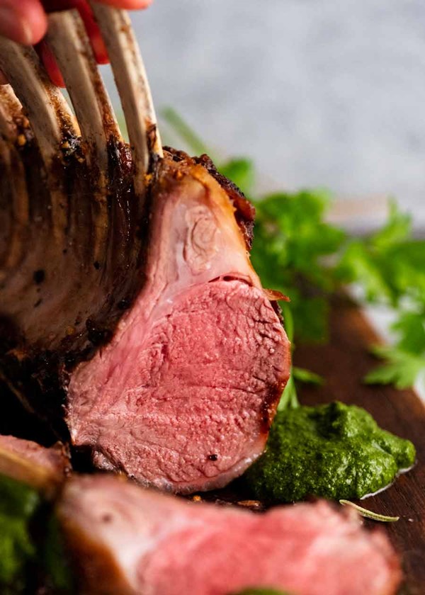 Rosemary garlic marinated rack of lamb