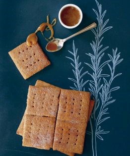 Rosemary graham crackers with s'mores accoutrements