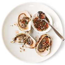 Rosemary-green peppercorn mignonette