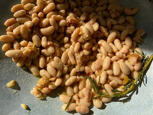 Rosemary-marinated white beans